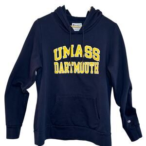 Champion Umass Dartmouth Navy Blue Yellow Size XL Pullover Hoodie Sweatshirt